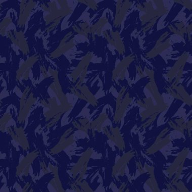 Mavi Fırça Vuruşu Kamuflaj soyut kusursuz model arka planı moda tekstil ve grafikleri için uygundur