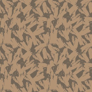 Kahverengi Fırça Vuruşu Kamuflajı soyut kusursuz model arka planı moda tekstil ve grafikleri için uygundur
