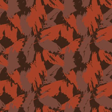 Moda tekstili ve grafikleri için uygun turuncu fırça darbesi kamuflajı soyut, kusursuz desen arkaplanı