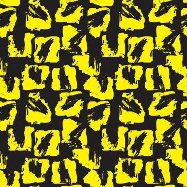 Sarı Fırça Vuruşu Kamuflaj soyut kusursuz model arkaplanı moda tekstil ve grafikleri için uygun
