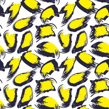 Sarı Fırça Vuruşu Kamuflaj soyut kusursuz model arkaplanı moda tekstil ve grafikleri için uygun