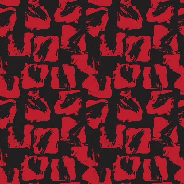 Cepillo Rojo Carrera Camuflaje Abstracto Sin Costura Patrón Fondo Adecuado — Vector de stock