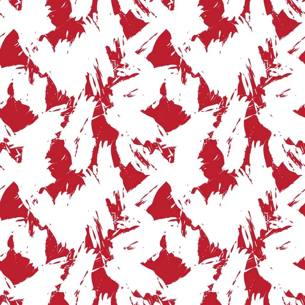 Pincel Vermelho Traço Camuflagem Abstrato Sem Costura Fundo Padrão Adequado — Vetor de Stock