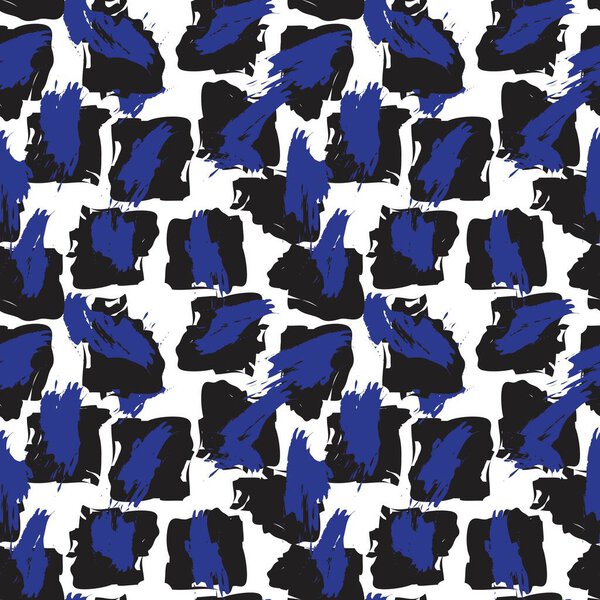 Blue Brush Stroke Camouflage abstract seamless pattern background suitable for fashion textiles, graphics