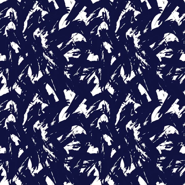 Синій Пензлик Інсульт Камуфляж Абстрактний Безшовний Візерунок Фон Підходить Модного — стоковий вектор