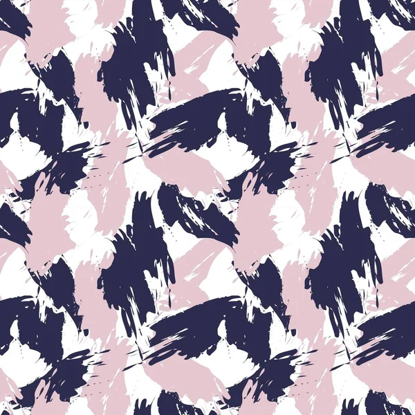 Pink Navy Brush Stroke Camouflage Abstract Seamless Pattern Background Suitable — Stock Vector