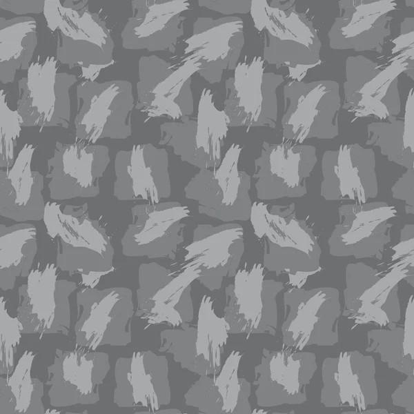 Grey Brush Stroke Camouflage Abstracte Naadloze Patroon Achtergrond Geschikt Voor — Stockvector