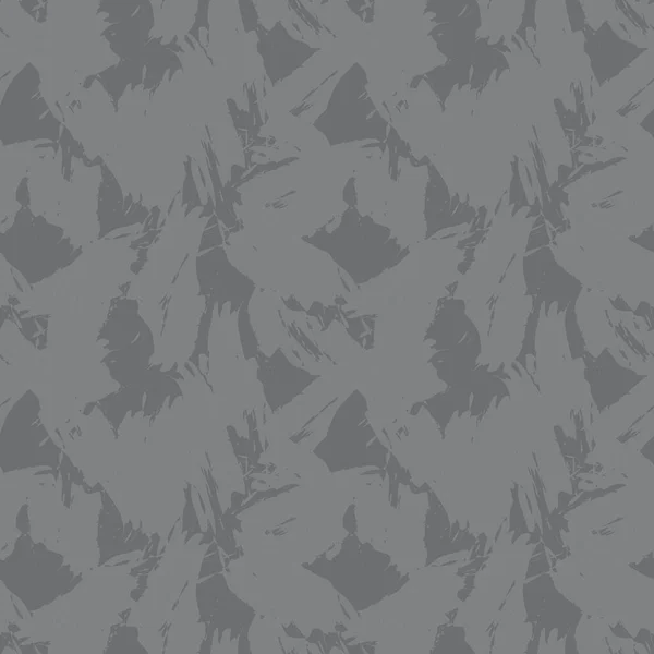 Grå Brush Stroke Camouflage Abstrakt Sömlös Mönster Bakgrund Lämplig För — Stock vektor