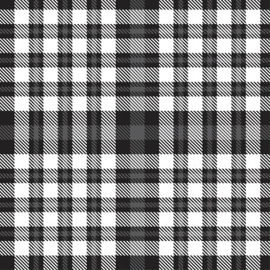 Siyah ve beyaz ekoseli, kareli, ekose desenli moda tekstil ve grafikleri için uygun.