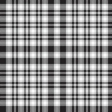 Siyah ve beyaz ekoseli, kareli, ekose desenli moda tekstil ve grafikleri için uygun.