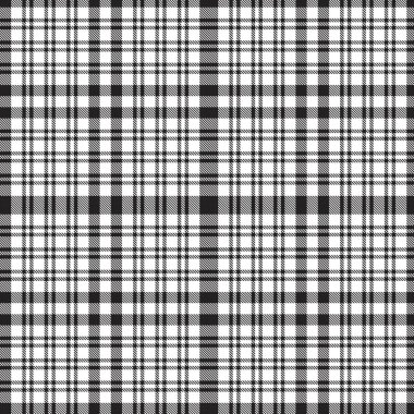 Siyah ve beyaz ekoseli, kareli, ekose desenli moda tekstil ve grafikleri için uygun.