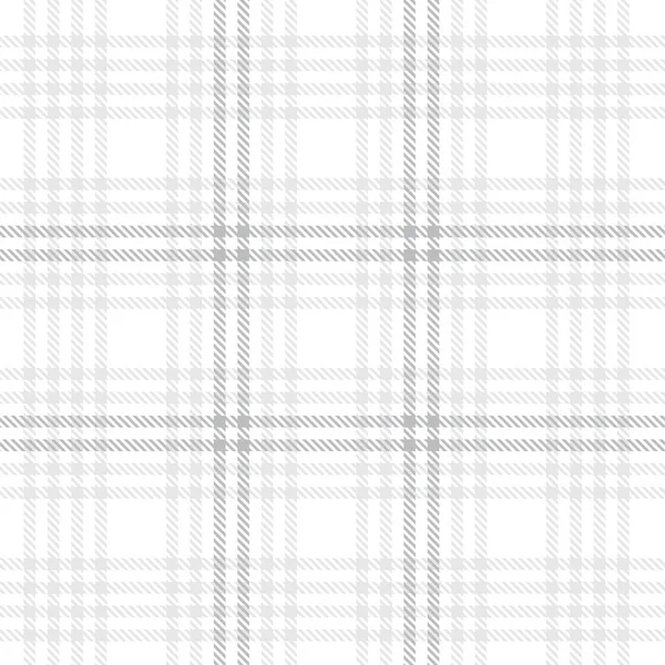 Plaid Bianco Quadretti Tartan Modello Senza Cuciture Adatto Tessuti Moda — Vettoriale Stock