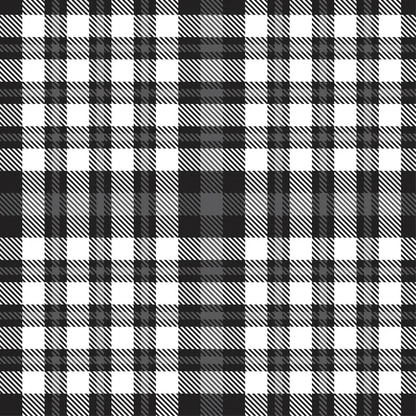 Black White Plaid Checkered Tartan Seamless Pattern Suitable Fashion Textiles — Stock Vector