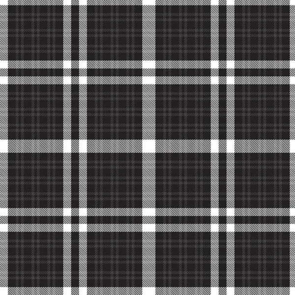 Black White Plaid Kostkovaný Tartan Bezešvý Vzor Vhodný Pro Módní — Stockový vektor