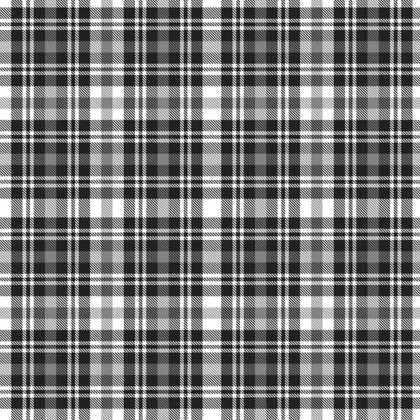 Black White Plaid Kostkovaný Tartan Bezešvý Vzor Vhodný Pro Módní — Stockový vektor