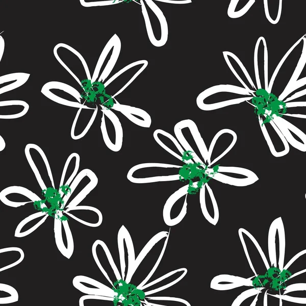 Verde Floral Pinceladas Sem Costura Fundo Padrão Para Impressões Moda — Vetor de Stock