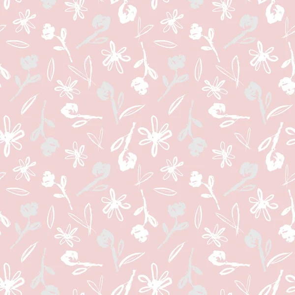 Pembe çiçekli fırça darbeleri moda baskıları, grafikler, arka planlar ve el sanatları için pürüzsüz desenli arka plan