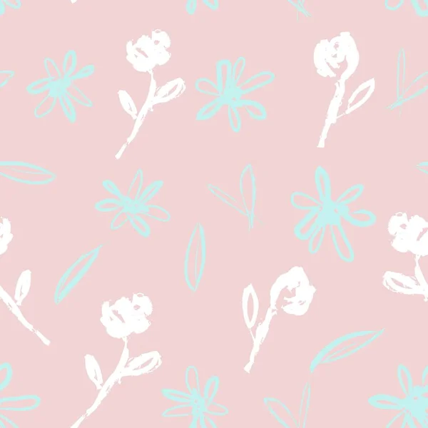 Рожеві Квіткові Пензлі Безшовний Візерунок Фон Модних Принтів Графіки Фону — стоковий вектор