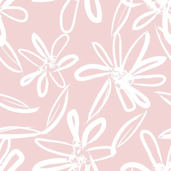 Rosa Floral Pinceladas Sin Costuras Patrón Fondo Para Estampados Moda — Vector de stock