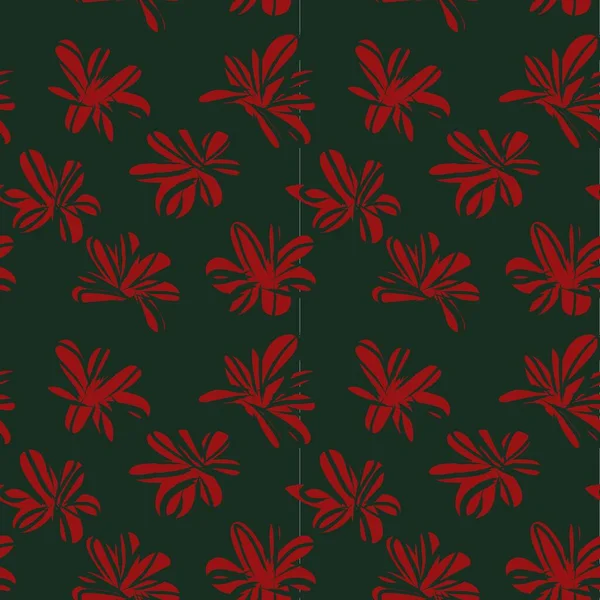 Navidad Floral Pinceladas Sin Costuras Patrón Fondo Para Estampados Moda — Archivo Imágenes Vectoriales