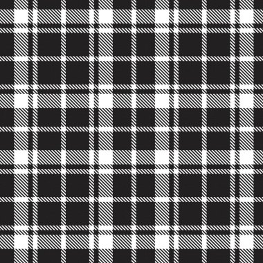 Siyah ve beyaz ekoseli, kareli, ekose desenli moda tekstil ve grafikleri için uygun.