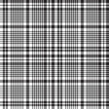 Siyah ve beyaz ekoseli, kareli, ekose desenli moda tekstil ve grafikleri için uygun.