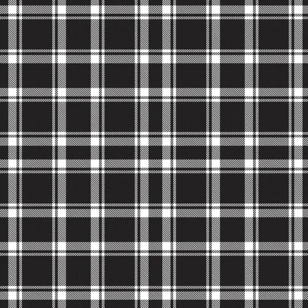 Black White Plaid Checkered Tartan Seamless Pattern Suitable Fashion Textiles — Stock Vector