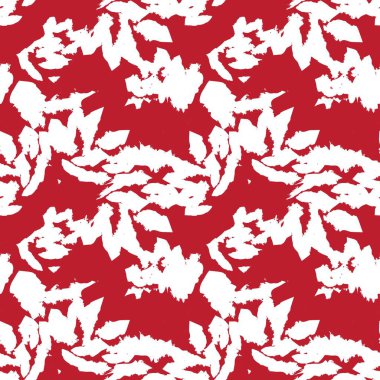 Kırmızı çiçekli fırça darbeleri moda baskıları, grafikler, arka planlar ve el sanatları için pürüzsüz desenli arka plan