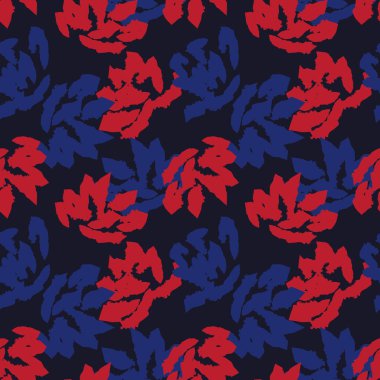 Kızıl Donanma Çiçek fırçası, moda baskıları, grafikler, arka planlar ve el sanatları için kusursuz desenli fırça darbeleri sergiliyor