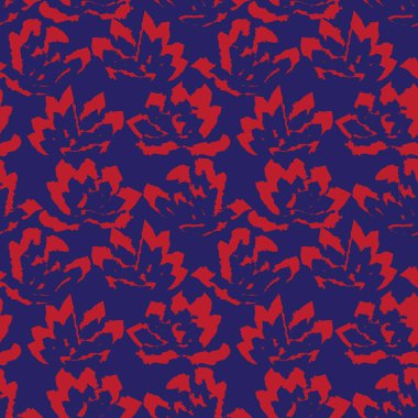 Kızıl Donanma Çiçek fırçası, moda baskıları, grafikler, arka planlar ve el sanatları için kusursuz desenli fırça darbeleri sergiliyor