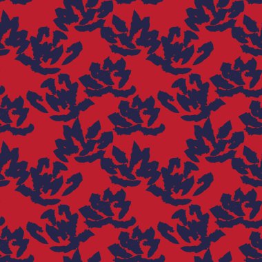 Kızıl Donanma Çiçek fırçası, moda baskıları, grafikler, arka planlar ve el sanatları için kusursuz desenli fırça darbeleri sergiliyor