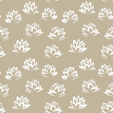 Kahverengi çiçekli fırça darbeleri moda baskıları, grafikler, arka planlar ve el sanatları için pürüzsüz desenli arka plan