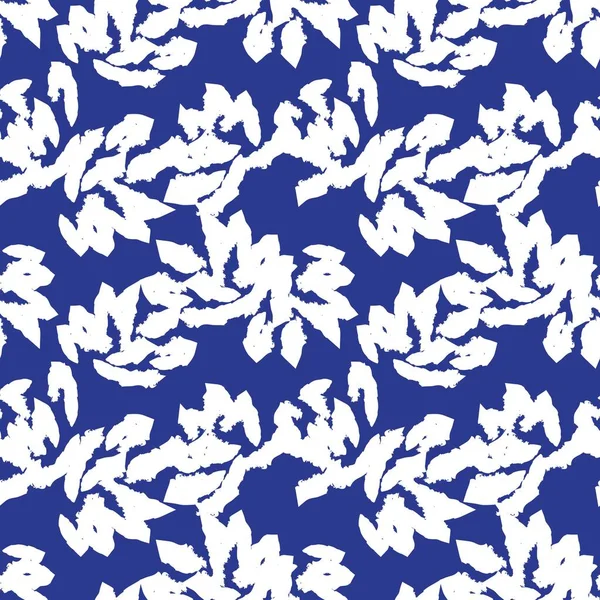 Azul Floral Pinceladas Sem Costura Fundo Padrão Para Impressões Moda —  Vetores de Stock