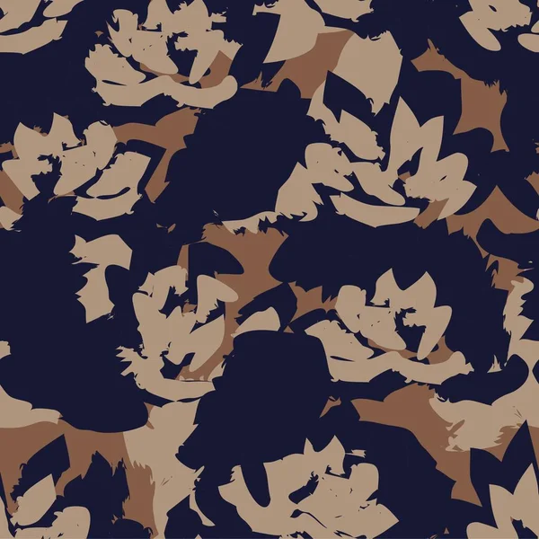 Kahverengi çiçekli fırça darbeleri moda baskıları, grafikler, arka planlar ve el sanatları için pürüzsüz desenli arka plan