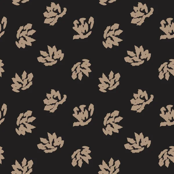 Kahverengi çiçekli fırça darbeleri moda baskıları, grafikler, arka planlar ve el sanatları için pürüzsüz desenli arka plan