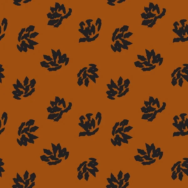 Turuncu çiçekli fırça darbeleri moda baskıları, grafikler, arka planlar ve el sanatları için pürüzsüz desenli arka plan