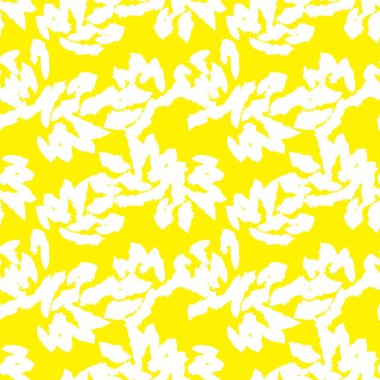 Sarı çiçekli fırça darbeleri moda baskıları, grafikler, arka planlar ve el sanatları için pürüzsüz desenli arkaplan