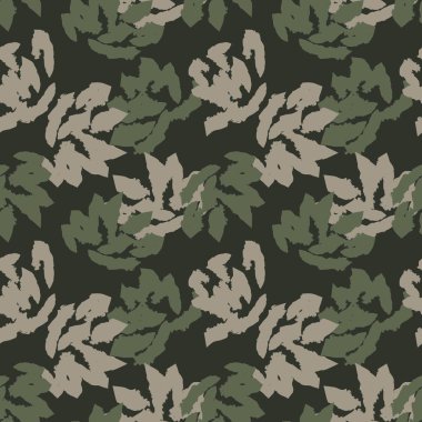 Yeşil çiçekli fırça darbeleri moda baskıları, grafikler, arka planlar ve el sanatları için pürüzsüz desenli arka plan