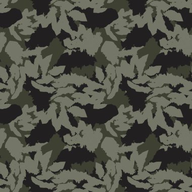 Yeşil çiçekli fırça darbeleri moda baskıları, grafikler, arka planlar ve el sanatları için pürüzsüz desenli arka plan