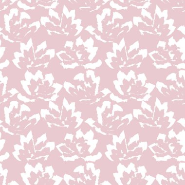 Pembe çiçekli fırça darbeleri moda baskıları, grafikler, arka planlar ve el sanatları için pürüzsüz desenli arka plan