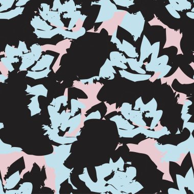 Pembe çiçekli fırça darbeleri moda baskıları, grafikler, arka planlar ve el sanatları için pürüzsüz desenli arka plan