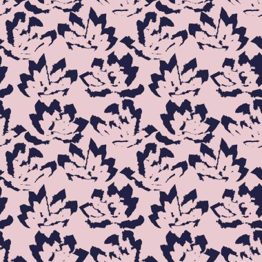 Pembe ve Donanma çiçek fırçası darbeleri moda baskıları, grafikler, arka planlar ve el sanatları için kusursuz desenli arka plan