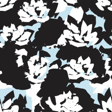 Gökyüzü Mavi Çiçek fırça darbeleri moda baskıları, grafikler, arka planlar ve el sanatları için pürüzsüz desen arkaplanı