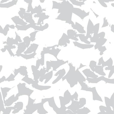 Beyaz çiçekli fırça darbeleri moda baskıları, grafikler, arka planlar ve el sanatları için pürüzsüz desenli arka plan