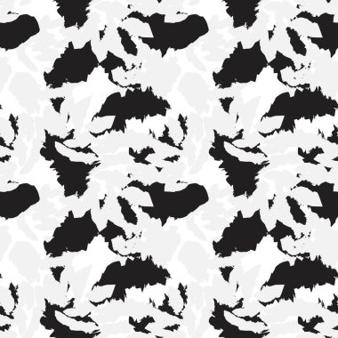 Beyaz çiçekli fırça darbeleri moda baskıları, grafikler, arka planlar ve el sanatları için pürüzsüz desenli arka plan