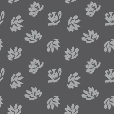 Gri çiçekli fırça darbeleri moda baskıları, grafikler, arka planlar ve el sanatları için pürüzsüz desenli arka plan