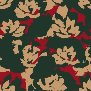 Noel çiçekli fırça darbeleri moda baskıları, grafikler, arka planlar ve el sanatları için pürüzsüz desenli arka plan