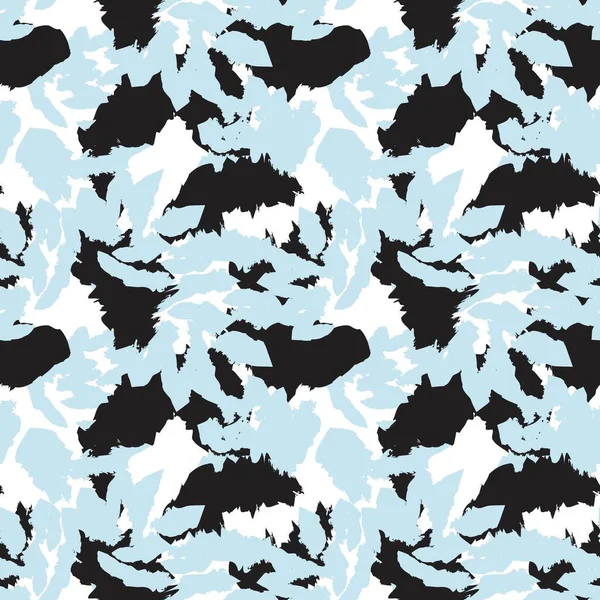 Sky Blue Floral Pinselstriche Nahtlose Muster Hintergrund Für Modedrucke Grafiken — Stockvektor