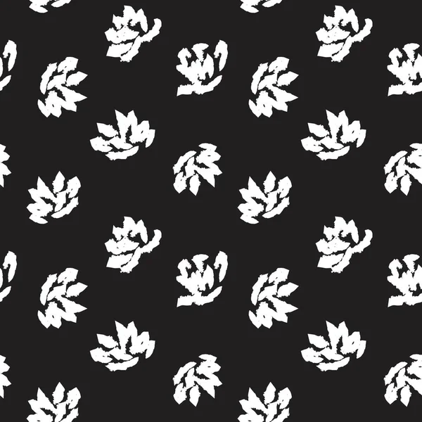 Siyah ve Beyaz Çiçek fırça darbeleri moda baskıları, grafikler, arka planlar ve el sanatları için pürüzsüz desenli arka plan