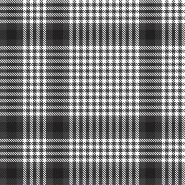 Siyah ve Beyaz Glen Ekose desenli, moda tekstil ve grafikleri için uygun.